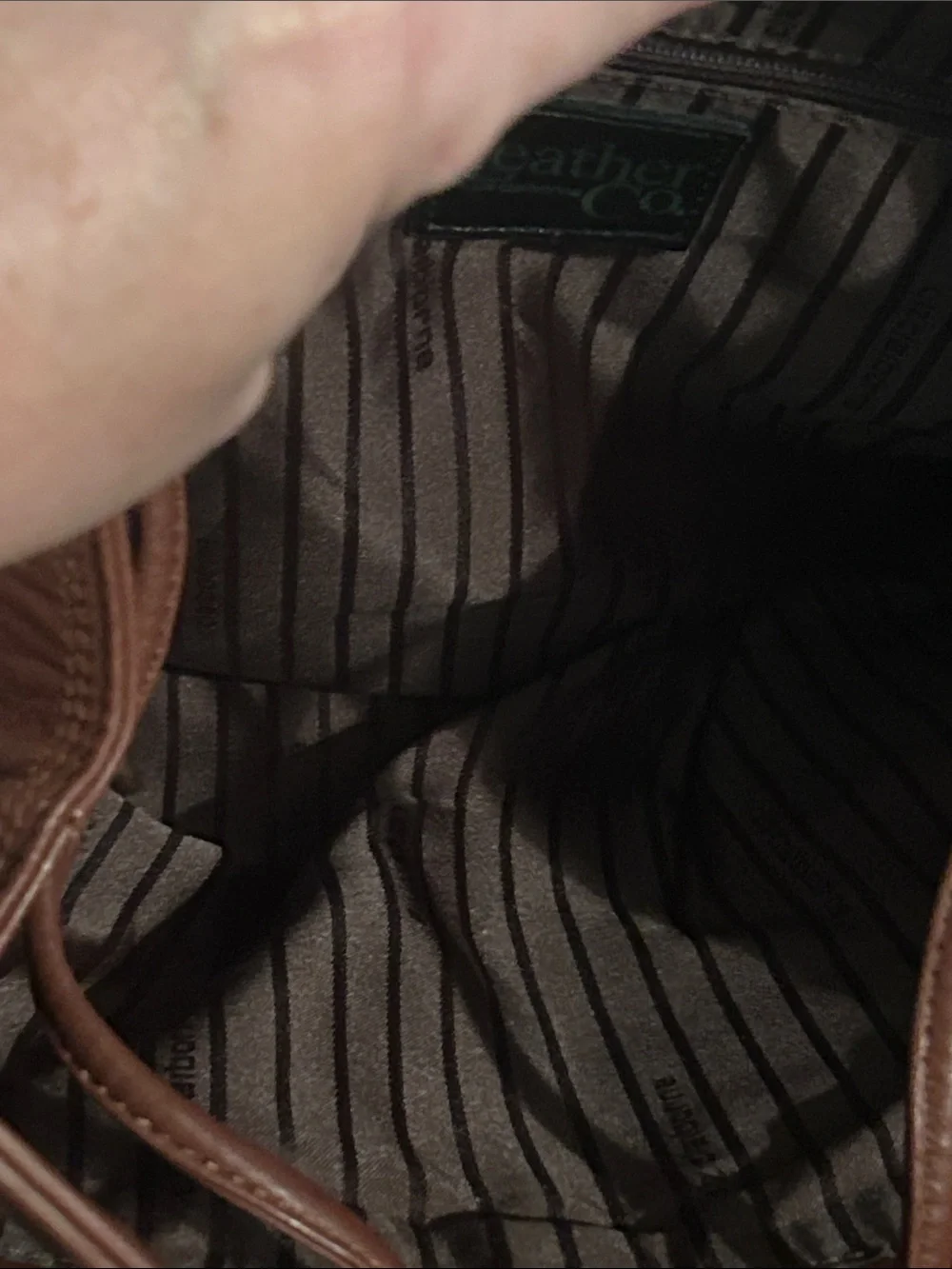 Liz Claiborne Brown Leather Drawstring Bucket Bag